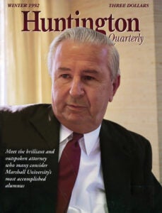 John Drinko Huntington Quarterly Magazine Winter 1992 Cover