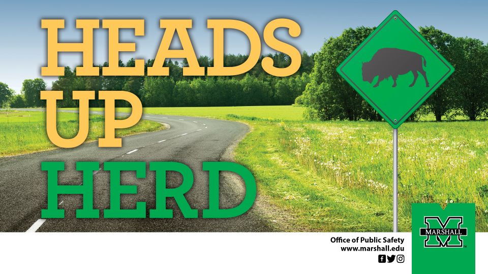 Sign that says Heads Up, Herd