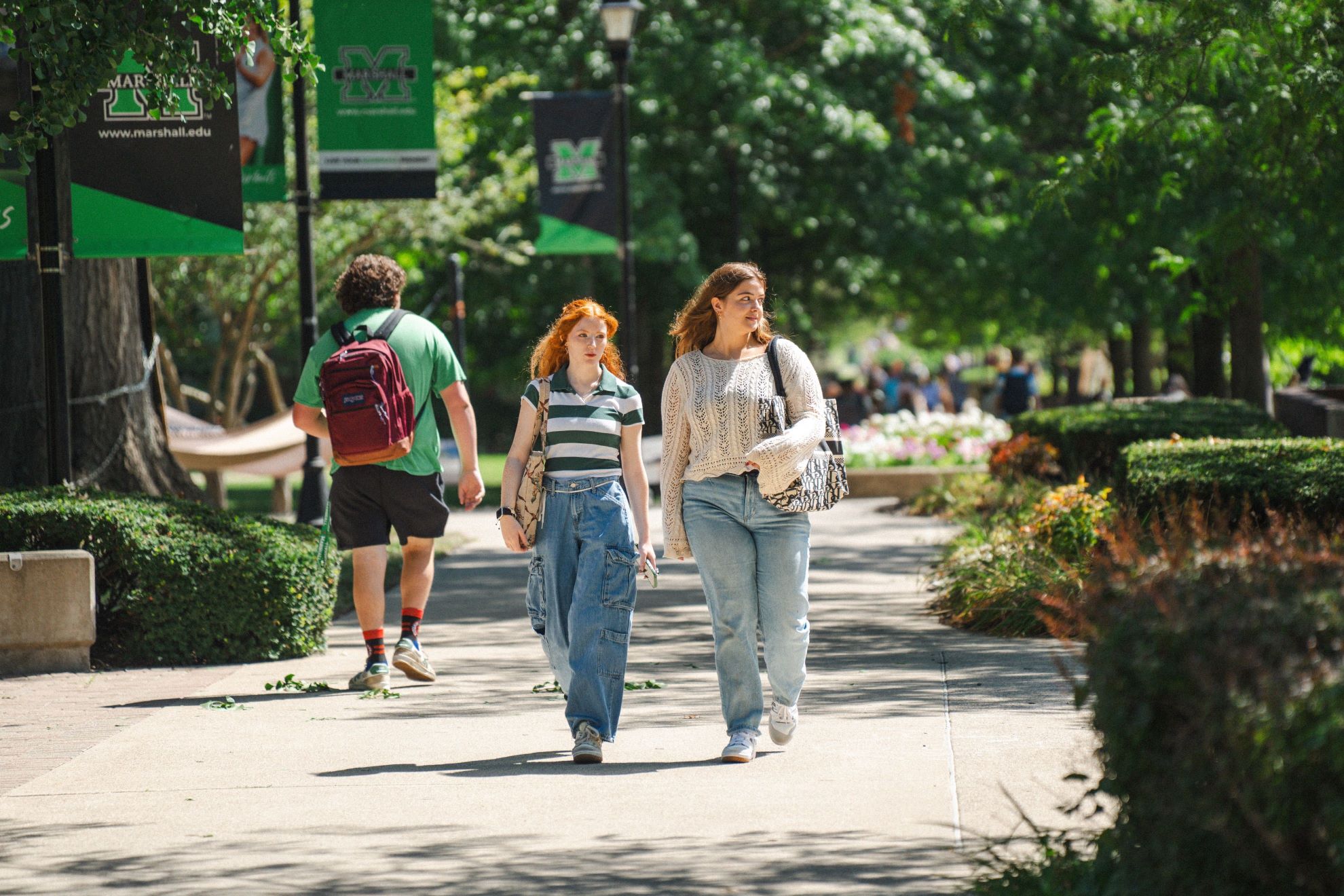 Students walking at Marshall University